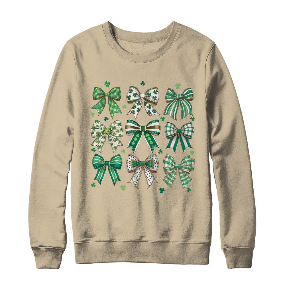 Retro Coquette St Patricks Day St Patty's Day Lucky Shamrock Shirt & Sweatshirt | siriusteestore