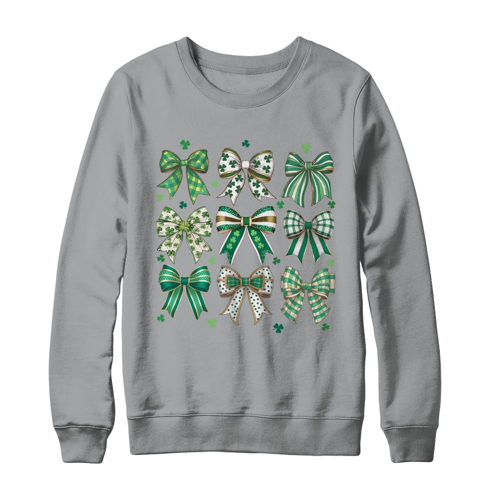 Retro Coquette St Patricks Day St Patty's Day Lucky Shamrock Shirt & Sweatshirt | siriusteestore