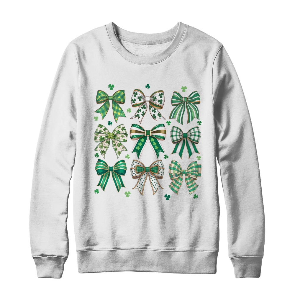 Retro Coquette St Patricks Day St Patty's Day Lucky Shamrock Shirt & Sweatshirt | siriusteestore