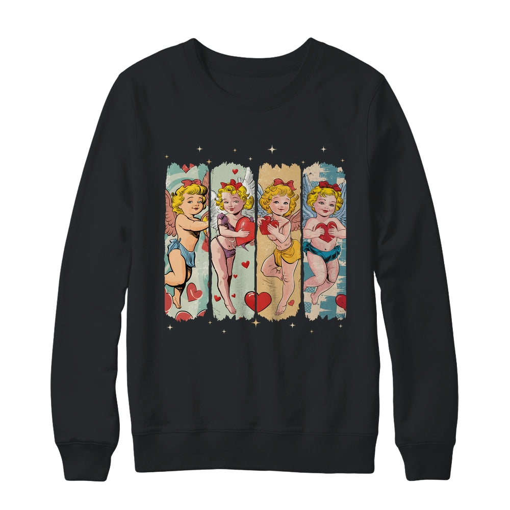 Retro Cupid Coquette Bow Valentine Day Bow Heart Women Shirt & Sweatshirt | siriusteestore