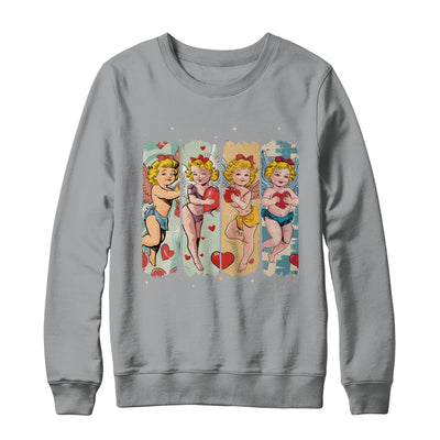 Retro Cupid Coquette Bow Valentine Day Bow Heart Women Shirt & Sweatshirt | siriusteestore