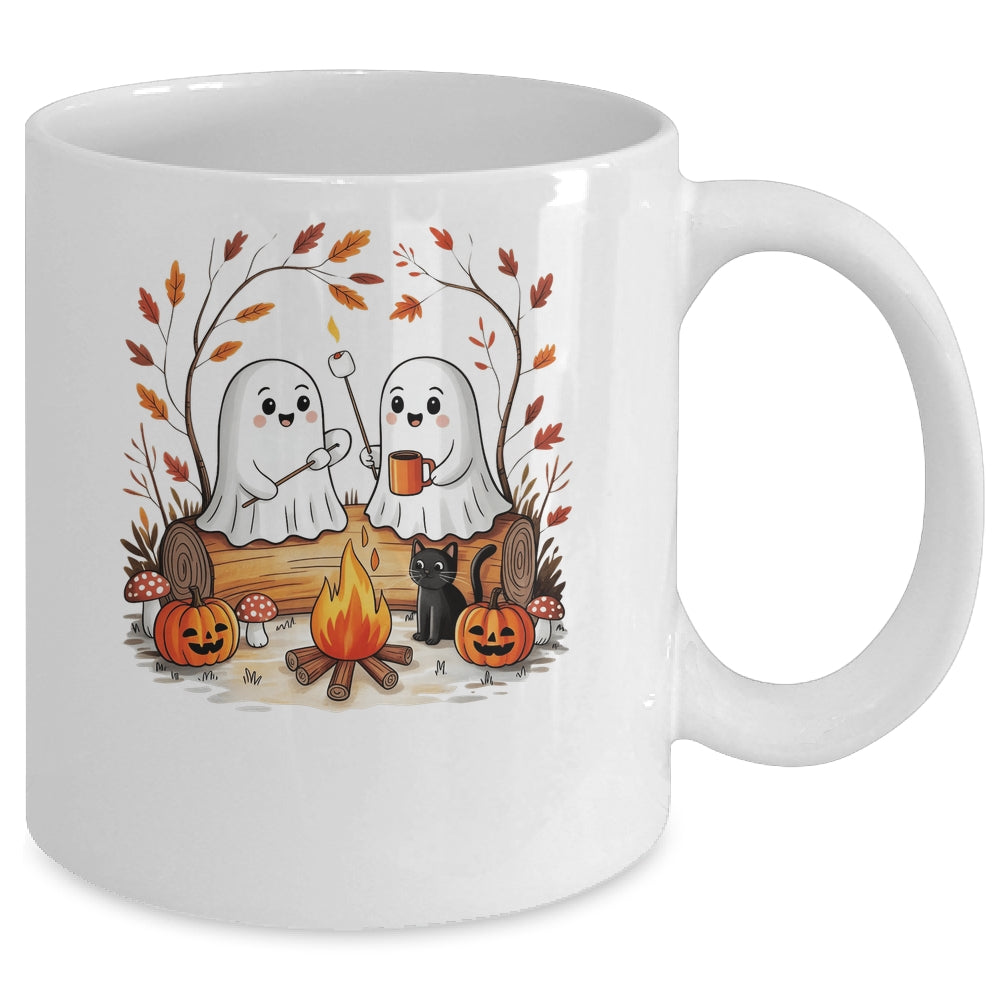 Retro Cute Ghost Funny Halloween Fall Camping Boo Ghosts Mug | siriusteestore