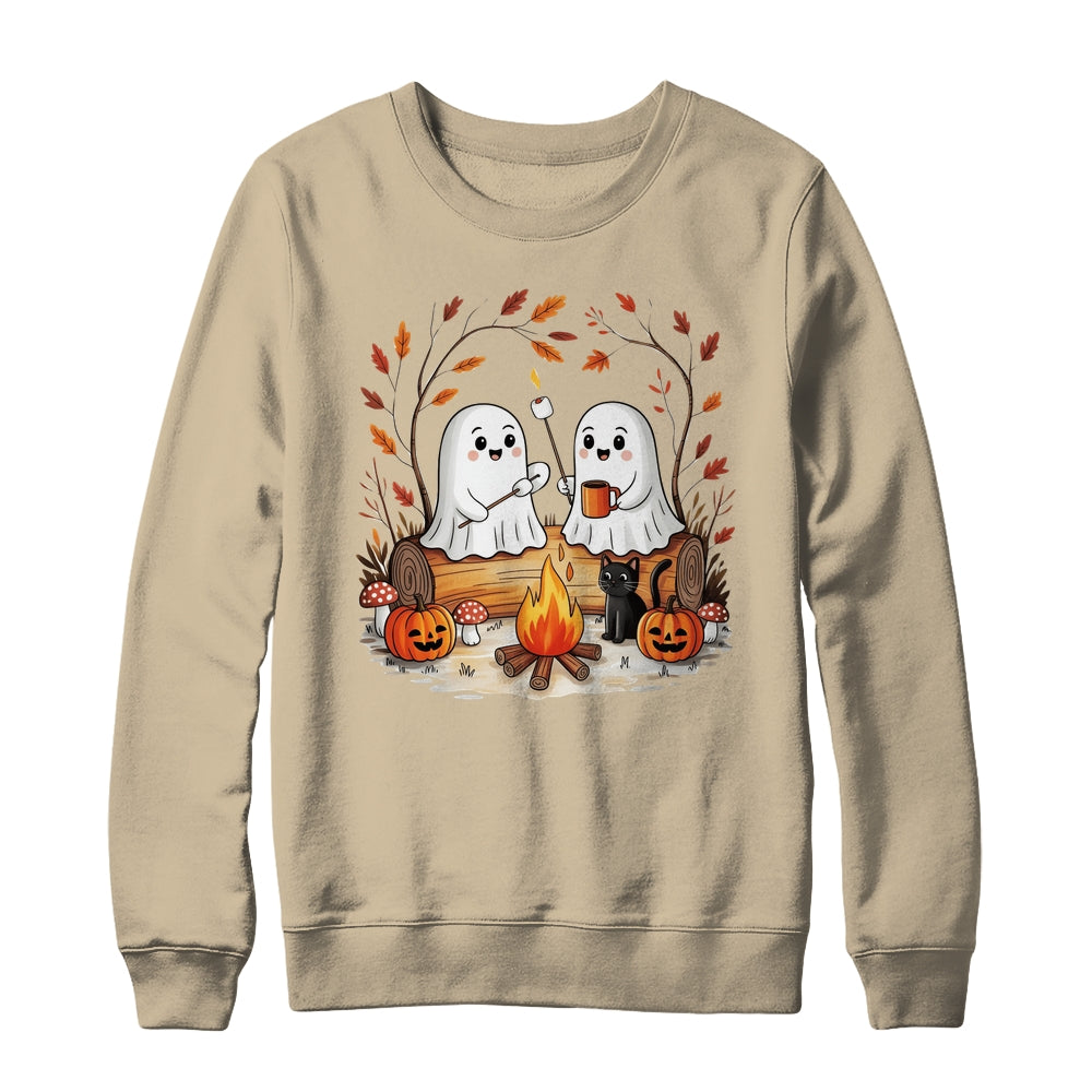 Retro Cute Ghost Funny Halloween Fall Camping Boo Ghosts Shirt & Sweatshirt | siriusteestore