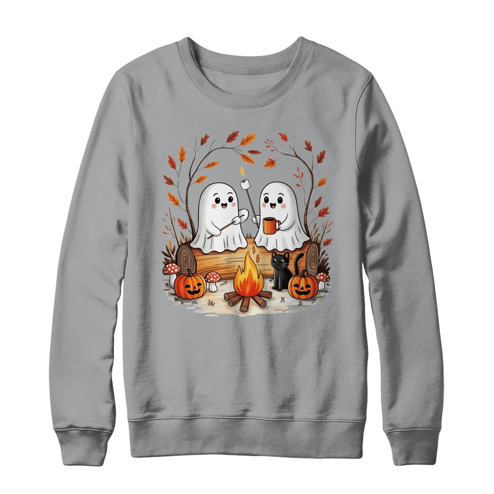 Retro Cute Ghost Funny Halloween Fall Camping Boo Ghosts Shirt & Sweatshirt | siriusteestore