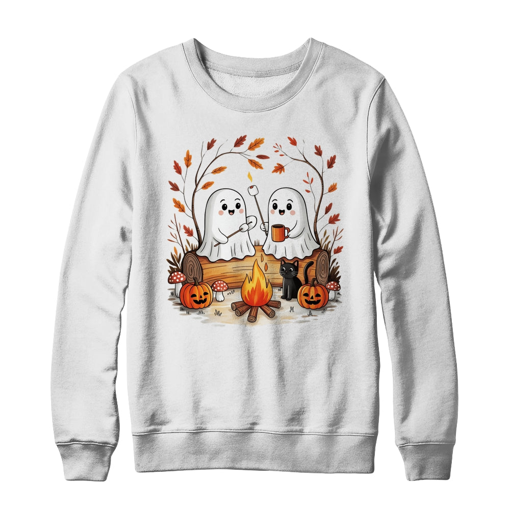 Retro Cute Ghost Funny Halloween Fall Camping Boo Ghosts Shirt & Sweatshirt | siriusteestore