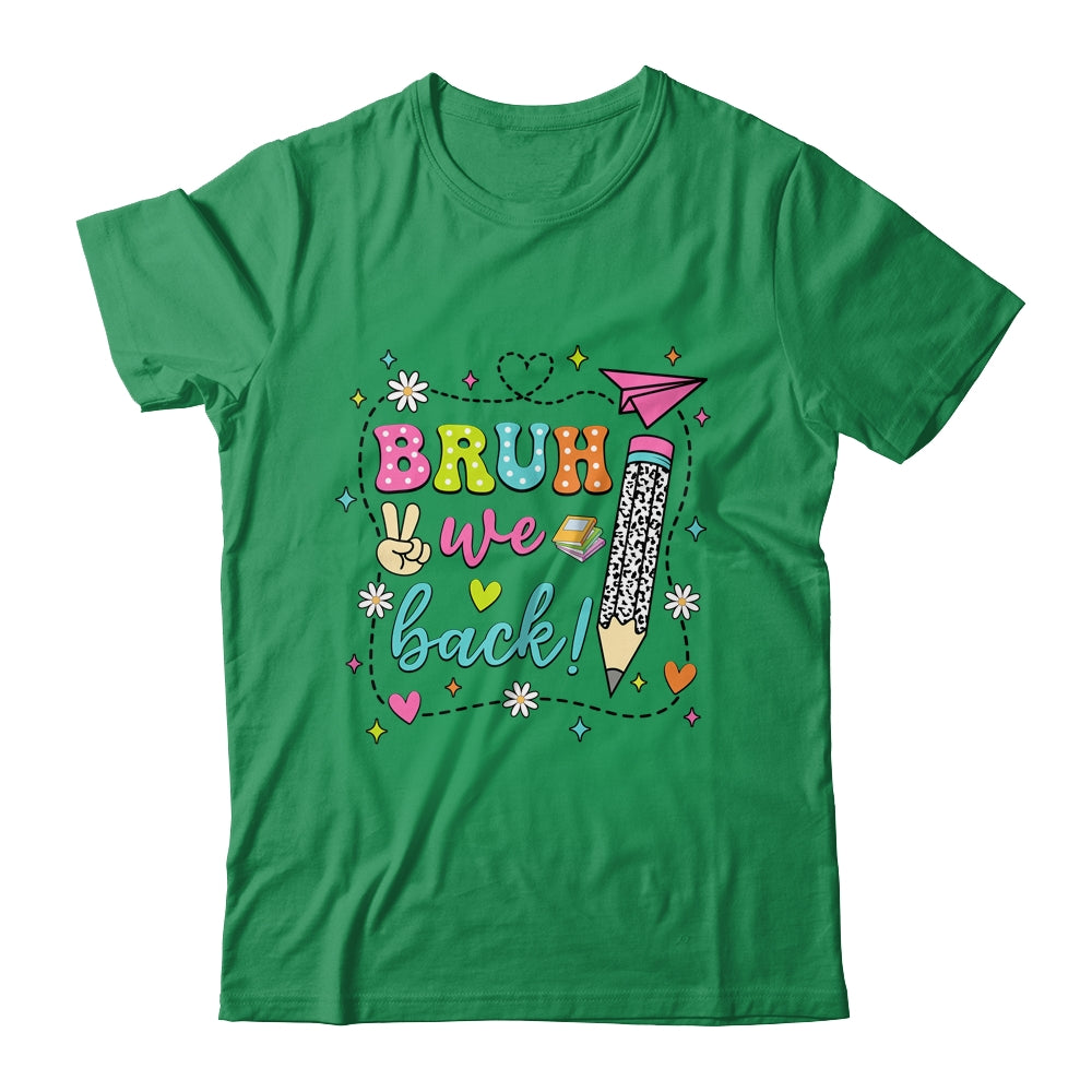 Retro Cute Pencil Bruh We Back Teachers First Day Of School Shirt & Hoodie | siriusteestore