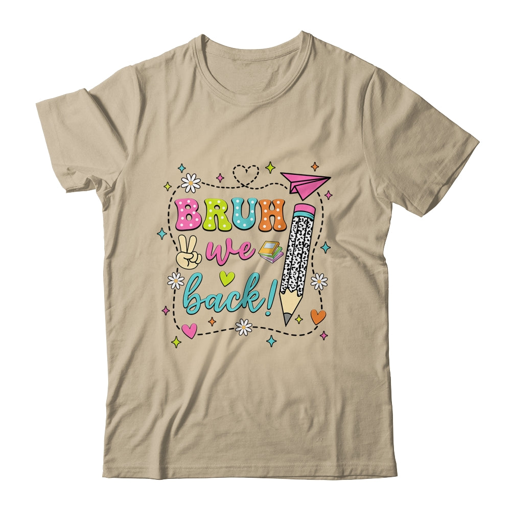 Retro Cute Pencil Bruh We Back Teachers First Day Of School Shirt & Hoodie | siriusteestore