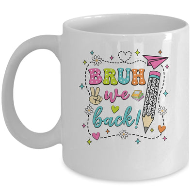 Retro Cute Pencil Bruh We Back Teachers First Day Of School Mug | siriusteestore