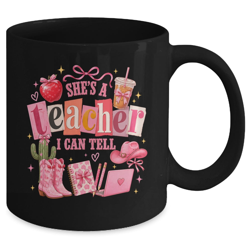 Retro Cute She'S A Teacher I Can Tell Western Back To School Mug | siriusteestore