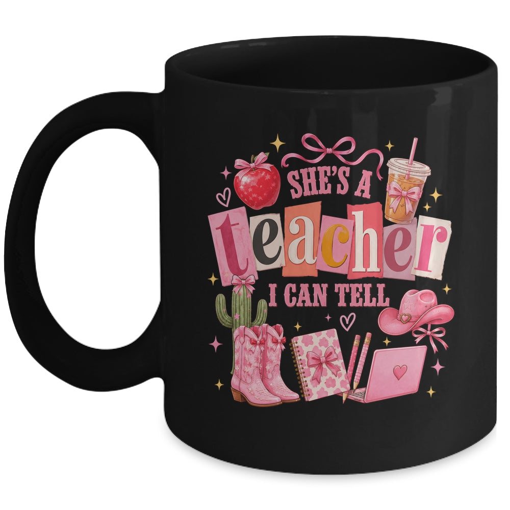 Retro Cute She'S A Teacher I Can Tell Western Back To School Mug | siriusteestore