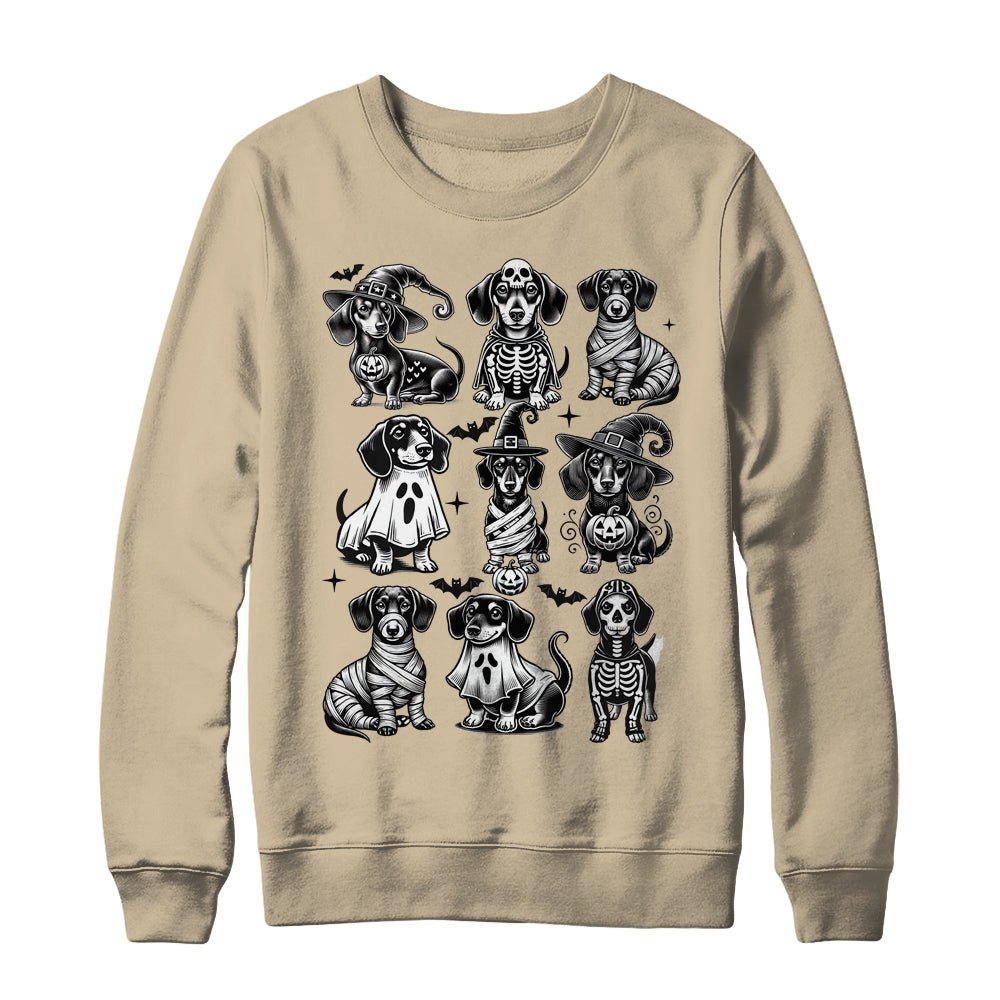 Retro Dachshund Witch Dog Spooky Season Halloween Funny Shirt & Sweatshirt | siriusteestore