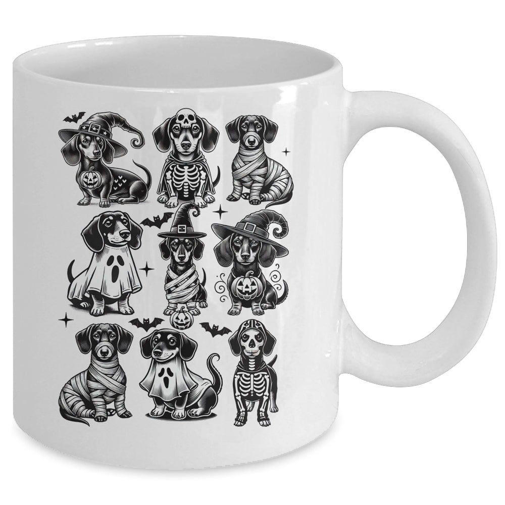Retro Dachshund Witch Dog Spooky Season Halloween Funny Mug | siriusteestore