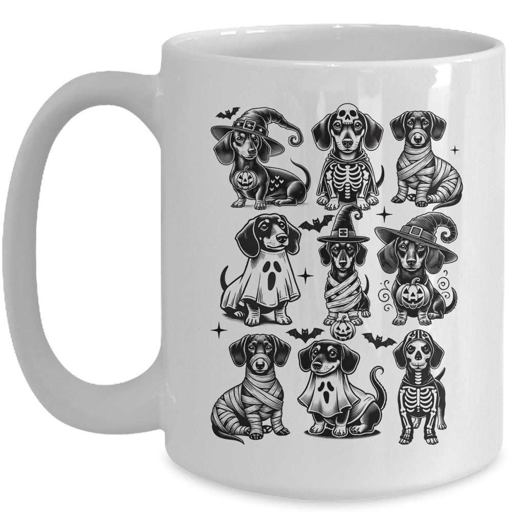 Retro Dachshund Witch Dog Spooky Season Halloween Funny Mug | siriusteestore