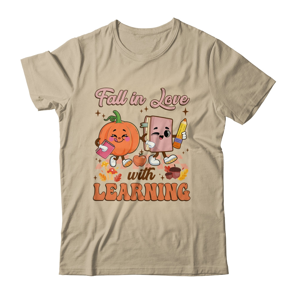 Retro Fall In Love Learning Teacher Pumpkin Spooky Teacher Shirt & Sweatshirt | siriusteestore