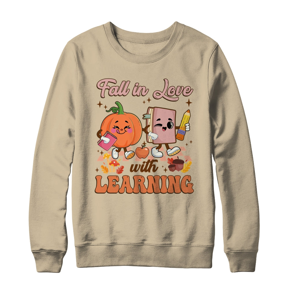 Retro Fall In Love Learning Teacher Pumpkin Spooky Teacher Shirt & Sweatshirt | siriusteestore