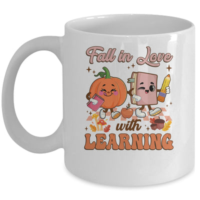Retro Fall In Love Learning Teacher Pumpkin Spooky Teacher Mug | siriusteestore