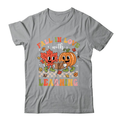 Retro Fall In Love With Learning Autumn Pumpkin Teacher Kids Shirt & Hoodie | siriusteestore