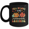 Retro Fall In Love With Learning Autumn Pumpkin Teacher Mug | siriusteestore