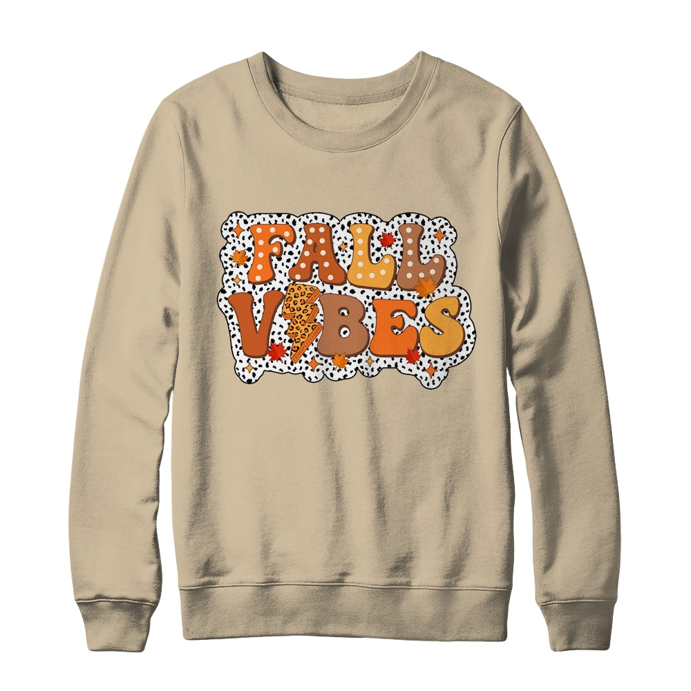 Retro Fall Vibes Autumn Design Groovy Thanksgiving Women Shirt & Sweatshirt | siriusteestore