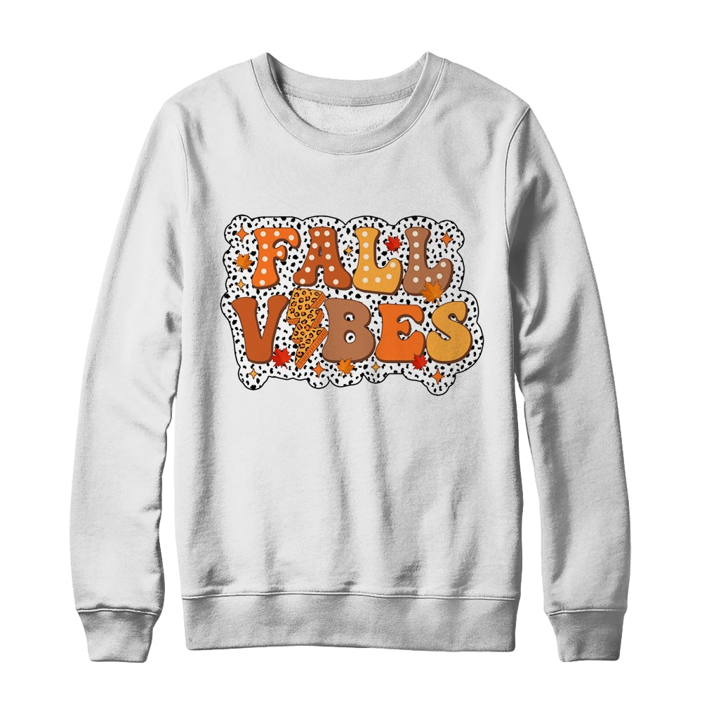 Retro Fall Vibes Autumn Design Groovy Thanksgiving Women Shirt & Sweatshirt | siriusteestore