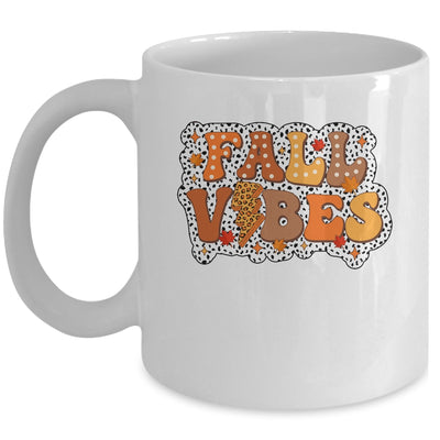 Retro Fall Vibes Autumn Design Groovy Thanksgiving Women Mug | siriusteestore