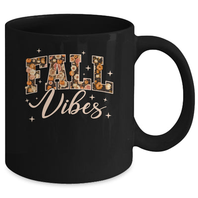 Retro Fall Vibes Preppy Floral Pumpkin Fall Autumn Vibes Mug | siriusteestore