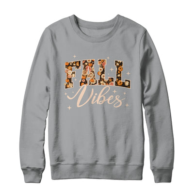 Retro Fall Vibes Preppy Floral Pumpkin Fall Autumn Vibes Shirt & Sweatshirt | siriusteestore