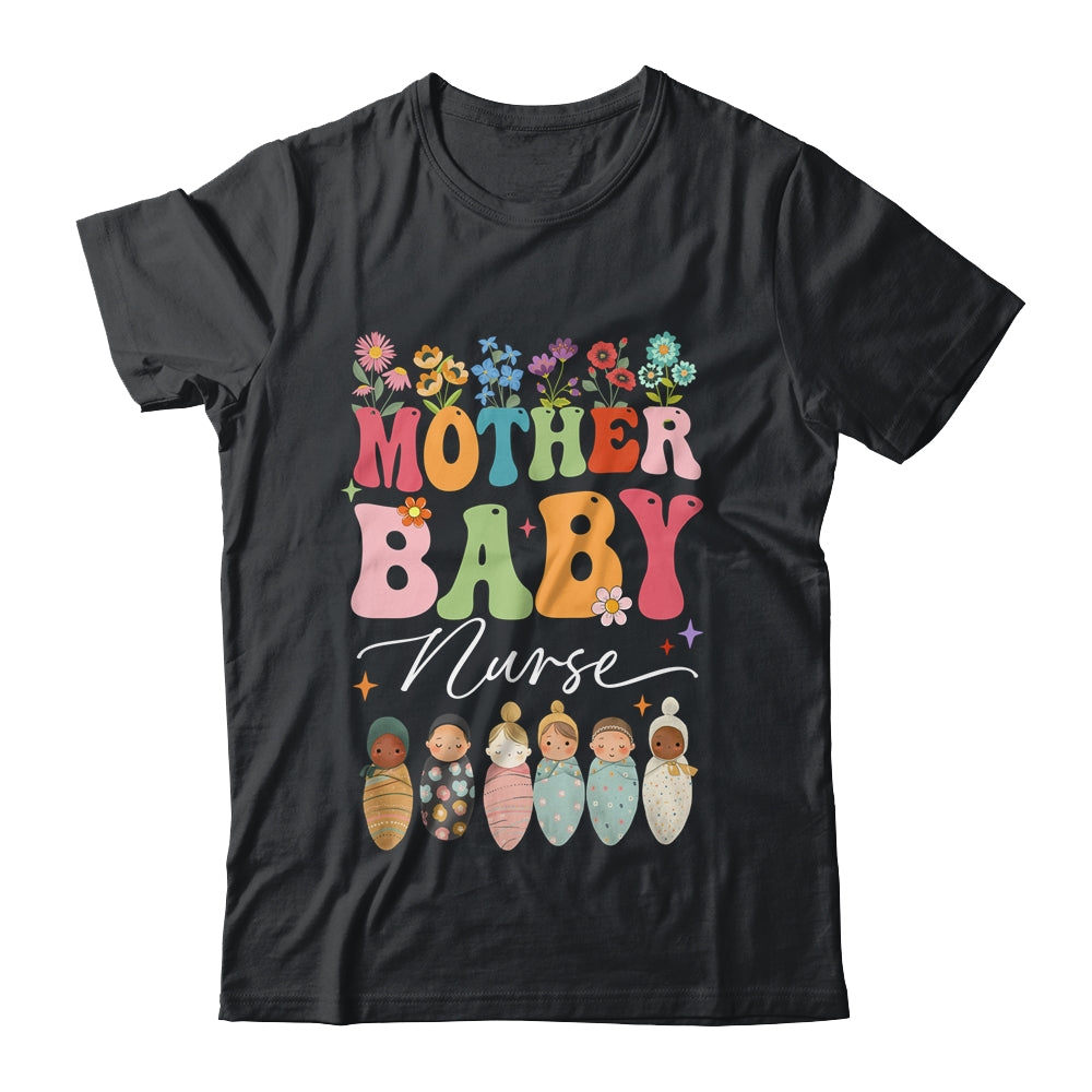 Retro Floral Mother Baby Nurse Womens Nurse Week Shirt & Tank Top | siriusteestore