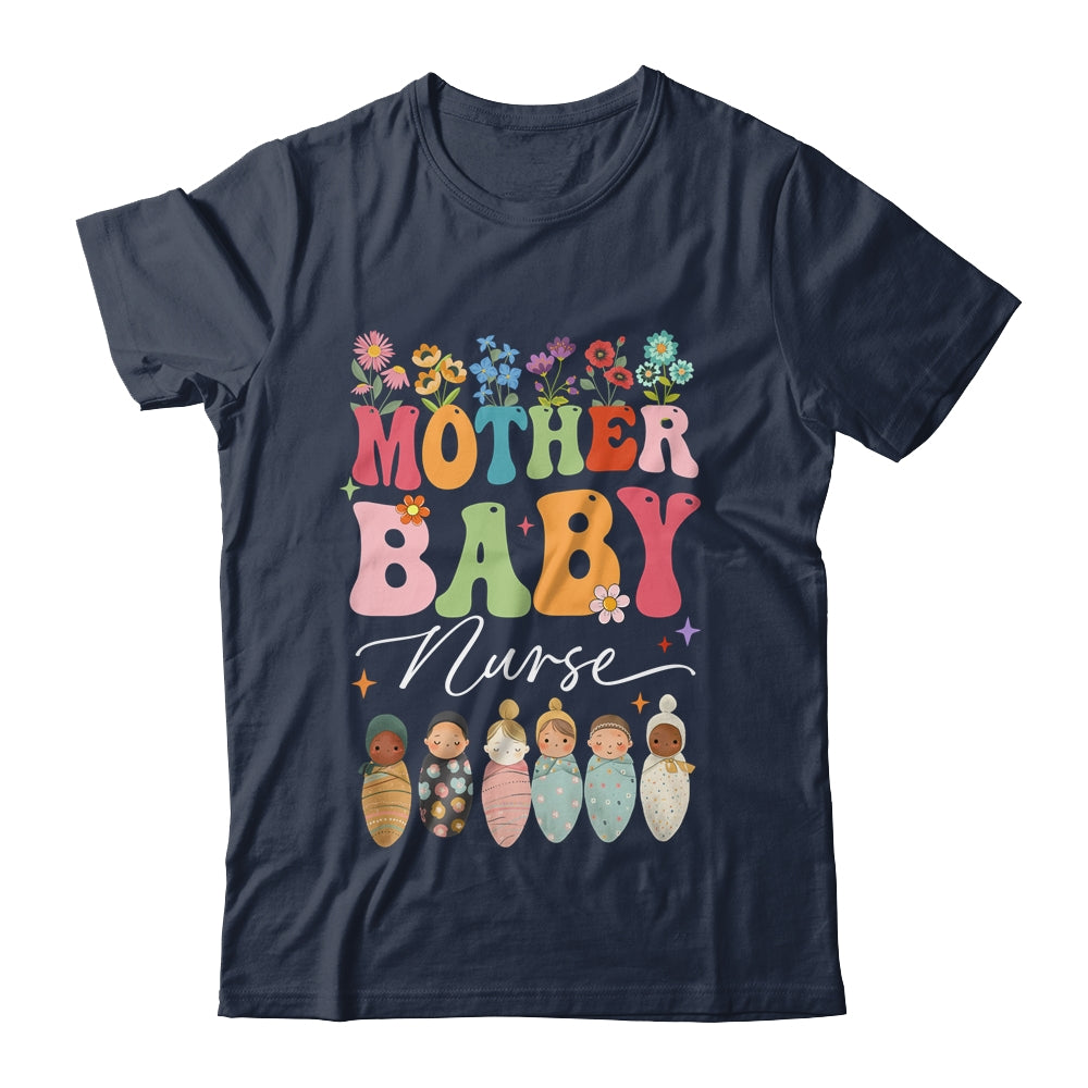 Retro Floral Mother Baby Nurse Womens Nurse Week Shirt & Tank Top | siriusteestore