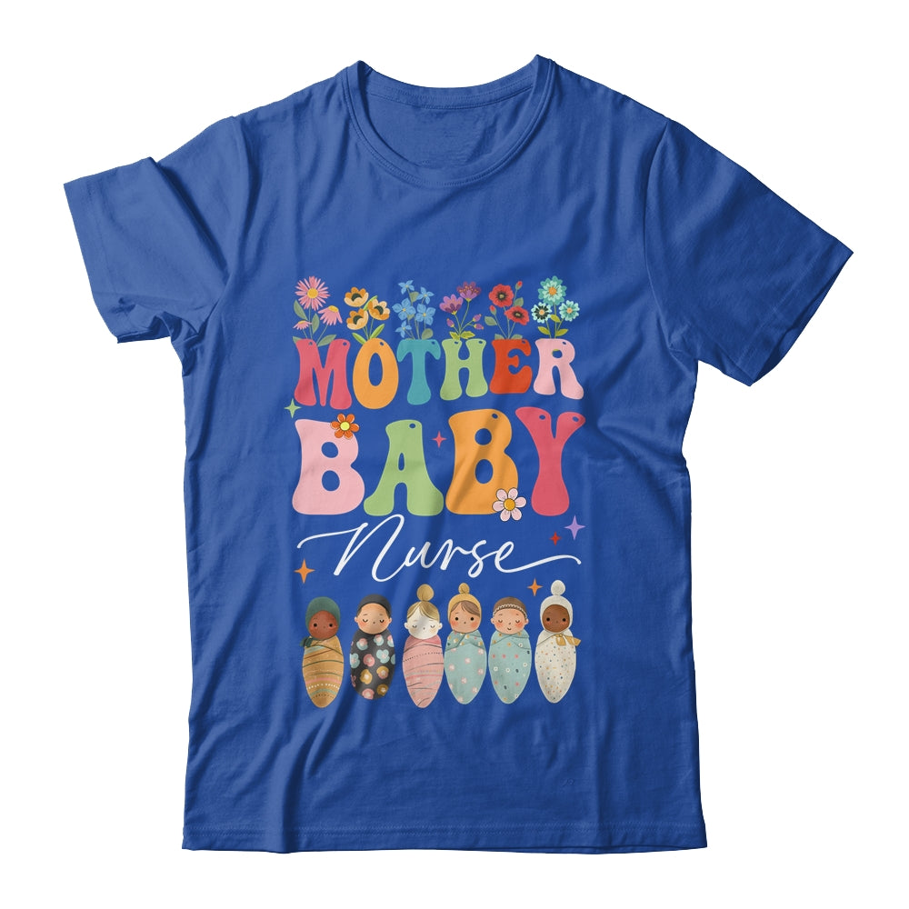 Retro Floral Mother Baby Nurse Womens Nurse Week Shirt & Tank Top | siriusteestore