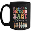 Retro Floral Mother Baby Nurse Womens Nurse Week Mug | siriusteestore