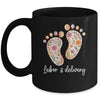 Retro Floral Nursing Labor And Delivery Nurse L&D Nurse Mug | siriusteestore