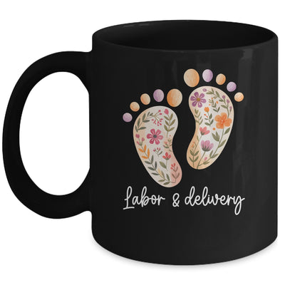 Retro Floral Nursing Labor And Delivery Nurse L&D Nurse Mug | siriusteestore