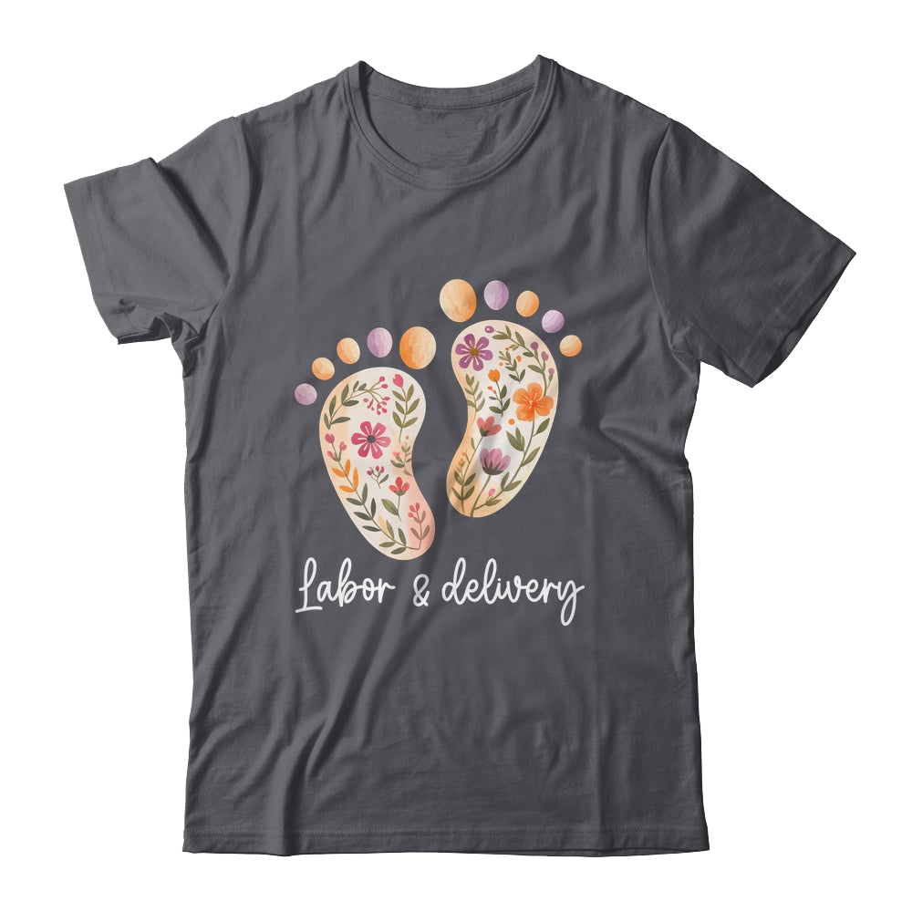 Retro Floral Nursing Labor And Delivery Nurse L&D Nurse Shirt & Tank Top | siriusteestore