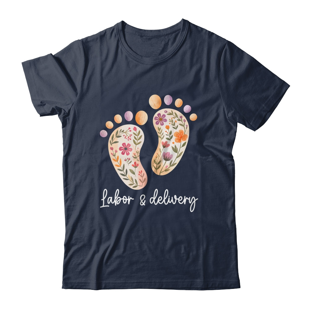 Retro Floral Nursing Labor And Delivery Nurse L&D Nurse Shirt & Tank Top | siriusteestore