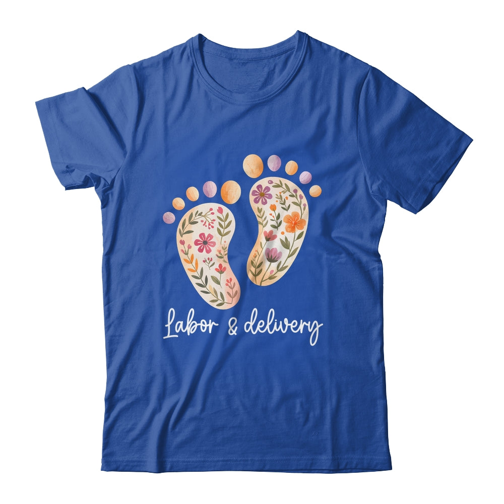 Retro Floral Nursing Labor And Delivery Nurse L&D Nurse Shirt & Tank Top | siriusteestore