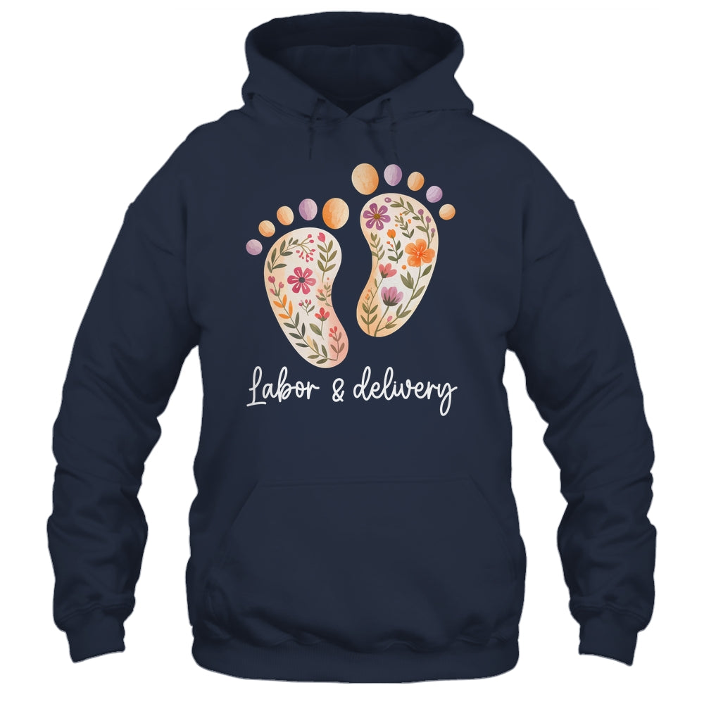 Retro Floral Nursing Labor And Delivery Nurse L&D Nurse Shirt & Tank Top | siriusteestore