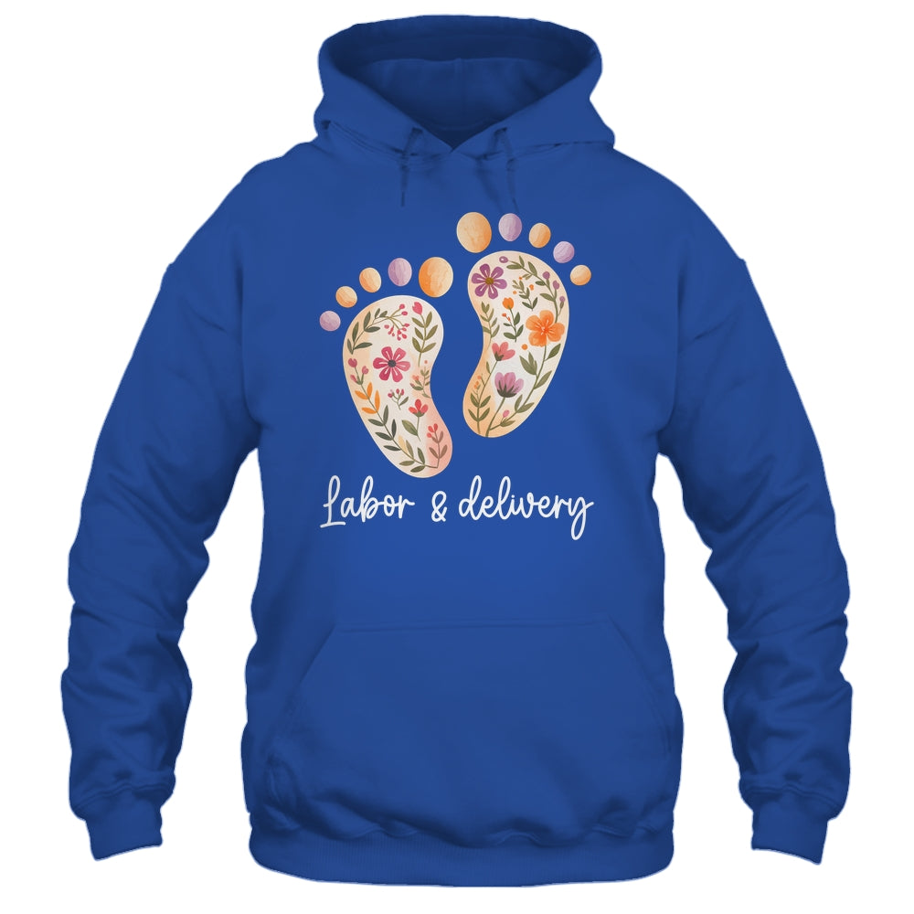 Retro Floral Nursing Labor And Delivery Nurse L&D Nurse Shirt & Tank Top | siriusteestore