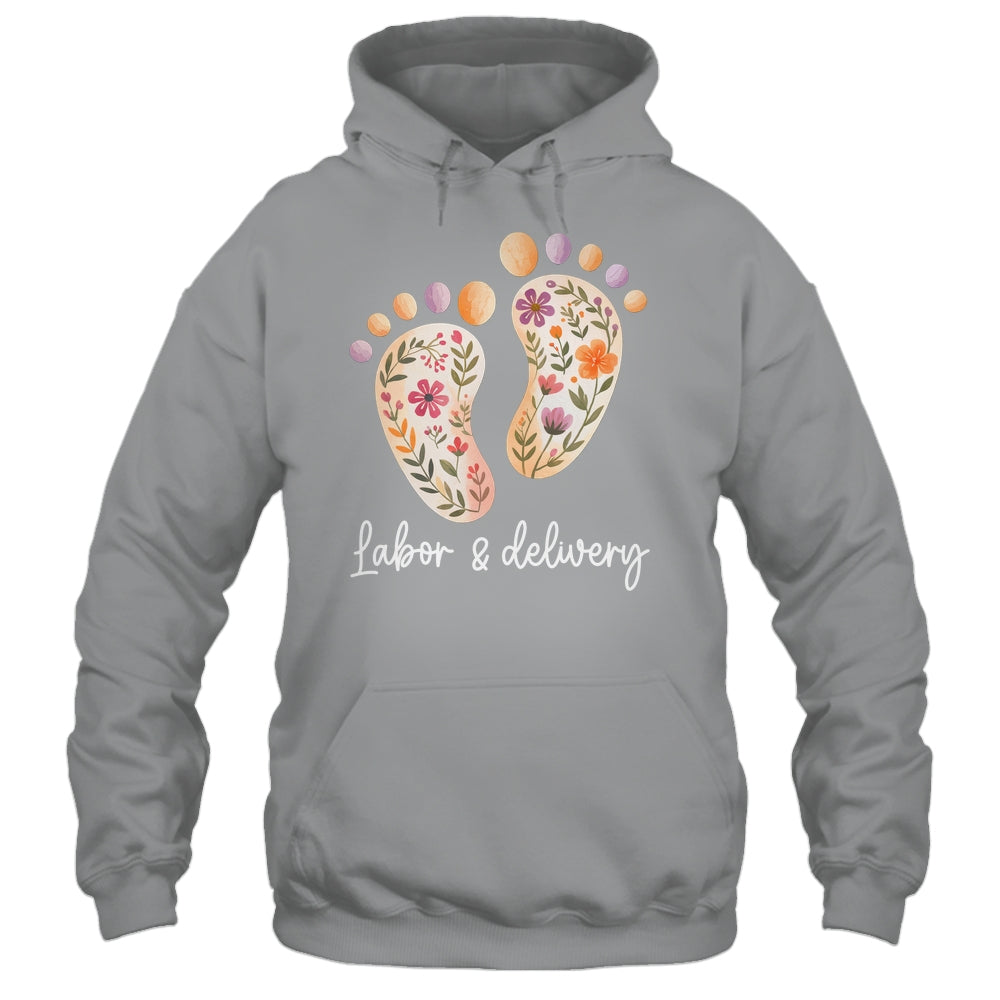 Retro Floral Nursing Labor And Delivery Nurse L&D Nurse Shirt & Tank Top | siriusteestore