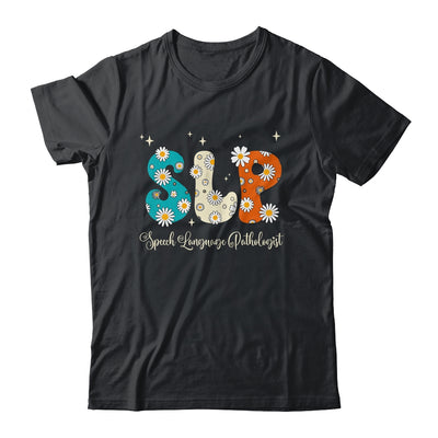 Retro Floral SLP Speech Language Pathologist Speech Therapy Shirt & Tank Top | siriusteestore