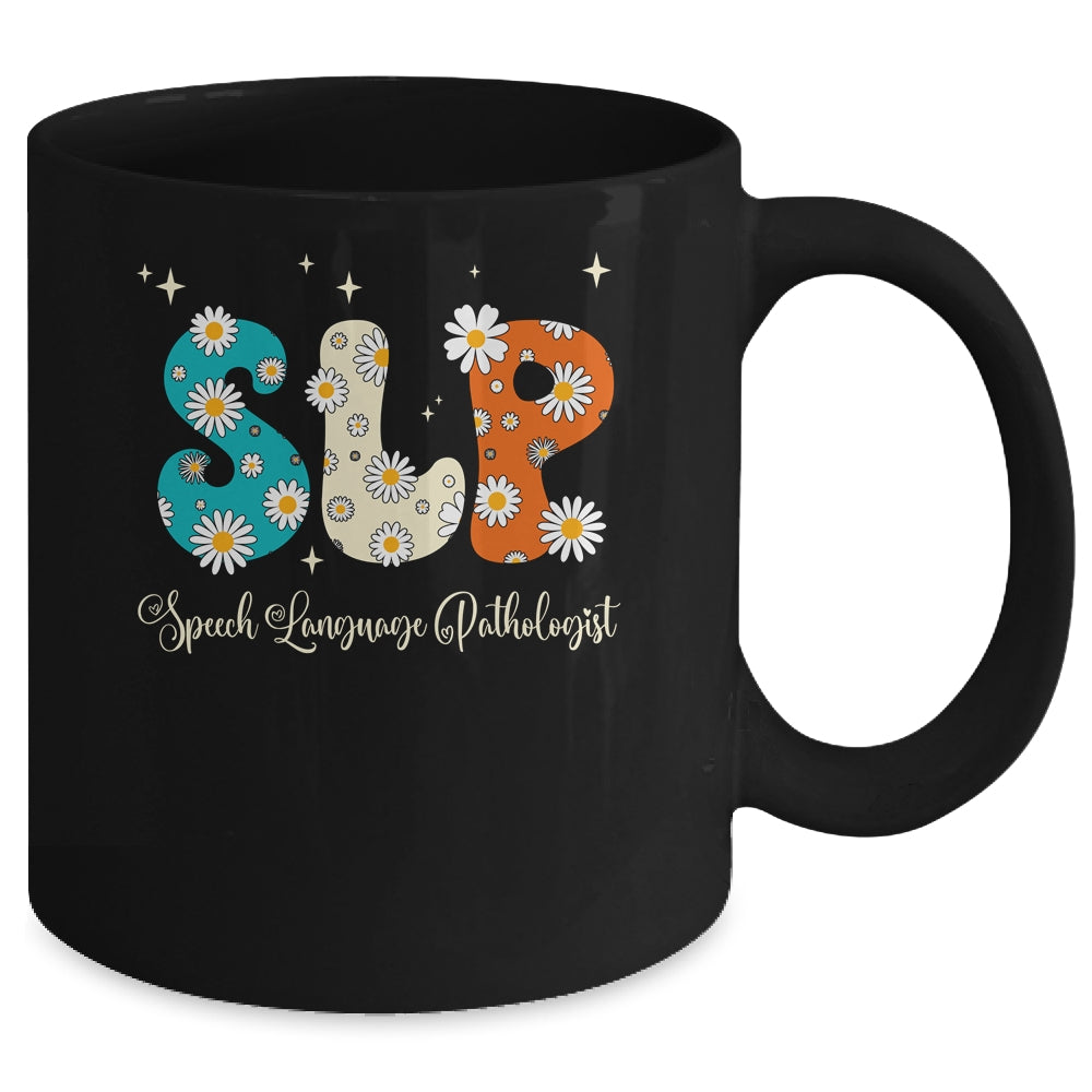 Retro Floral SLP Speech Language Pathologist Speech Therapy Mug | siriusteestore