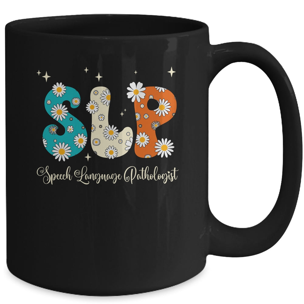 Retro Floral SLP Speech Language Pathologist Speech Therapy Mug | siriusteestore