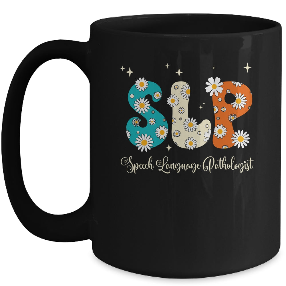 Retro Floral SLP Speech Language Pathologist Speech Therapy Mug | siriusteestore