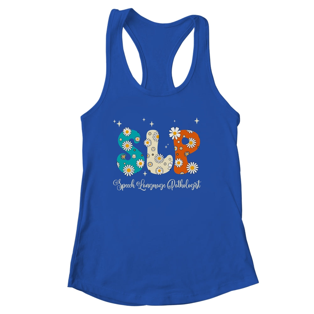 Retro Floral SLP Speech Language Pathologist Speech Therapy Shirt & Tank Top | siriusteestore