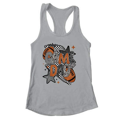 Retro Football Game Day Checkered Leopard Football Mama Mom Shirt & Tank Top | siriusteestore