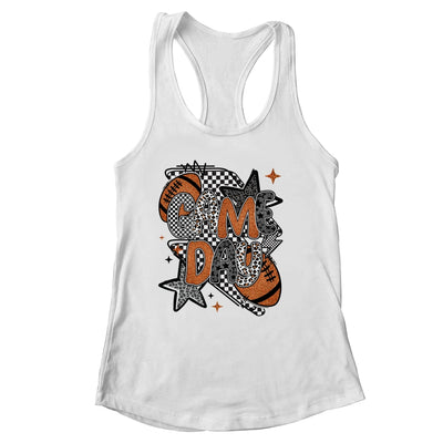 Retro Football Game Day Checkered Leopard Football Mama Mom Shirt & Tank Top | siriusteestore