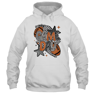 Retro Football Game Day Checkered Leopard Football Mama Mom Shirt & Tank Top | siriusteestore