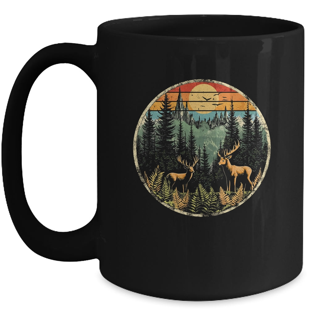 Retro Forest Trees Outdoors Nature Men Women Vintage Graphic Mug | siriusteestore