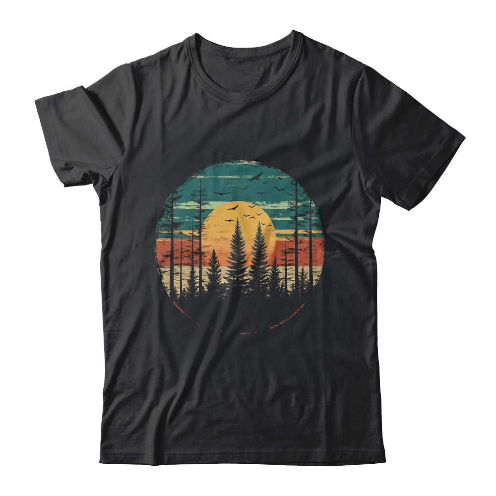 Retro Forest Trees Outdoors Nature Women Men Vintage Graphic Shirt & Hoodie | siriusteestore