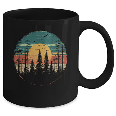 Retro Forest Trees Outdoors Nature Women Men Vintage Graphic Mug | siriusteestore